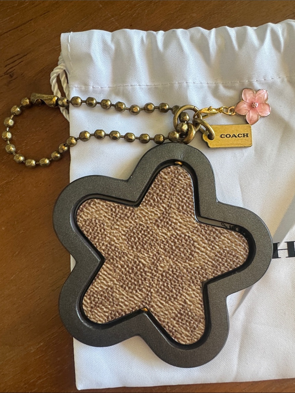 Coach Signature Star Leather with Gold Hardware Bag charm - RARE